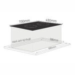 Bản vẽ kích thước Bếp từ đôi BLUEGER B-636PRO