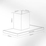 Bản vẽ kích thước Máy hút mùi VINGER VG-336-T 90cm chữ T