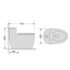 bản vẽ kích thước Bồn cầu 1 khối GUCEN G-BCG29