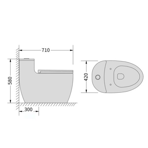 bản vẽ kích thước Bồn cầu 1 khối GUCEN G-BCG29