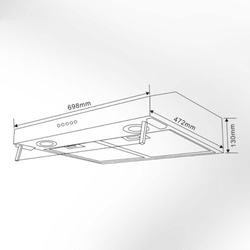 Bản vẽ kích thước Máy hút mùi VINGER VG-117-EC 70cm cổ điển