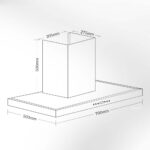 Bản vẽ kích thước Máy hút mùi VINGER VG-336-T7 70cm chữ T