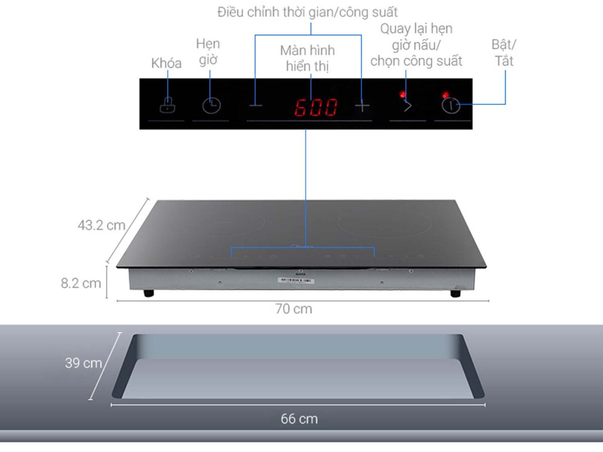 Bếp điện từ đôi MIDEA MC-IHD361 - Ảnh 2