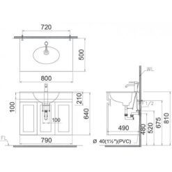 Ban ve ki thuat chau lavabo CAESAR LF5026 dat ban