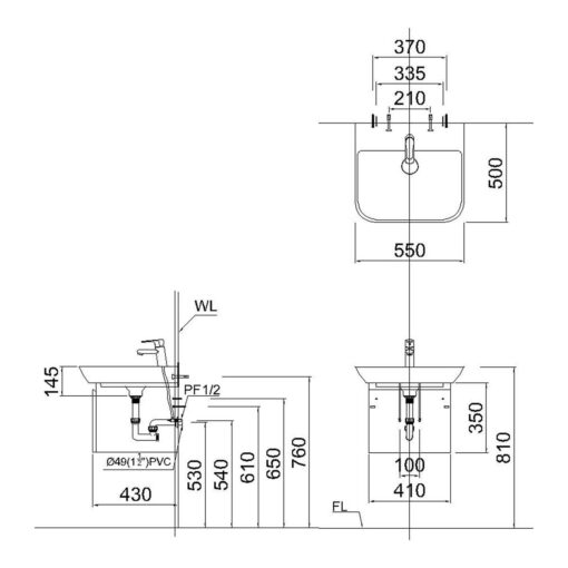 ban ve ki thuat Chau lavabo dat ban CAESAR LF5370