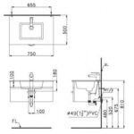 Chậu lavabo đặt bàn CAESAR LF5032 - Ảnh 2