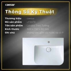 thong so ky thuat Ban ve ki thuat chau lavabo CAESAR LF5374 dat ban