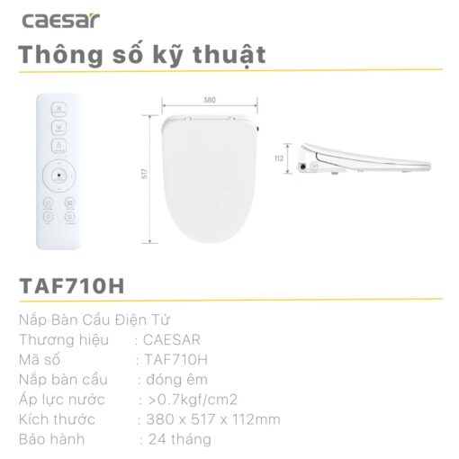 thong so ky thuat Nap bon cau thong minh CAESAR TAF710H