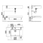 Bản vẽ kĩ thuật Bộ bàn đá lavabo VIGLACERA VI12-9GP01 2 tầng