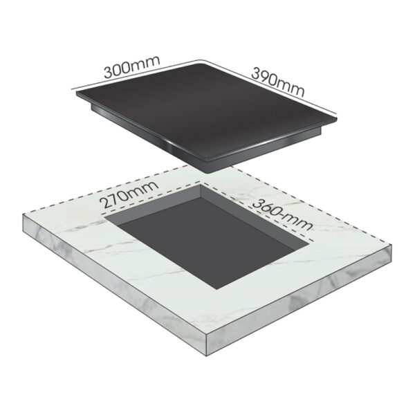 Bản vẽ kích thước Bếp từ đơn BLUEGER BG-102Plus