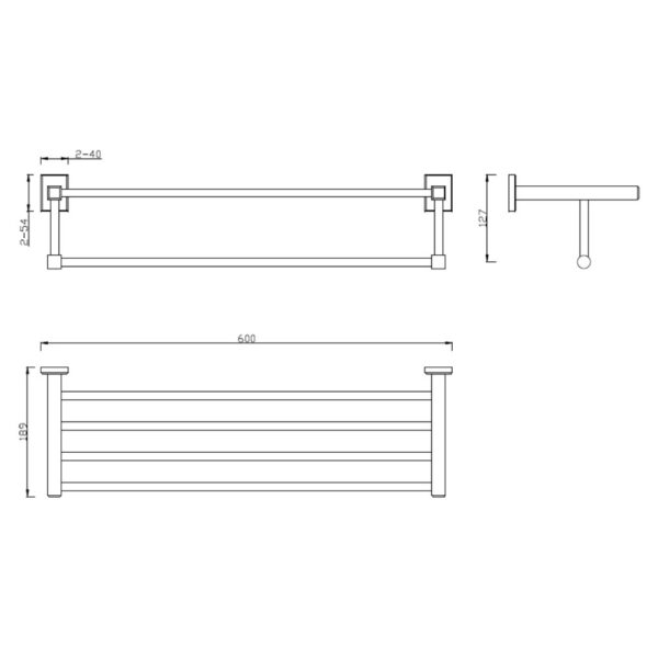 Bản vẽ kỹ thuật Giá treo khăn American Standard FFAS0495WS