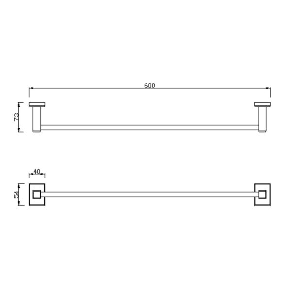 Bản vẽ kỹ thuật Thanh treo khăn American Standard FFAS0493HG