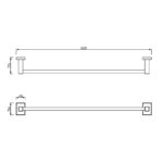 Bản vẽ kỹ thuật Thanh treo khăn American Standard FFAS0493WS