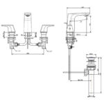 Bản vẽ kỹ thuật Vòi lavabo American Standard WF-1703WS nóng lạnh 3 lỗ