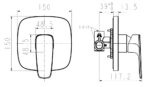 Vòi sen âm tường AMERICAN STANDARD WF-1722WS nóng lạnh - Ảnh 2