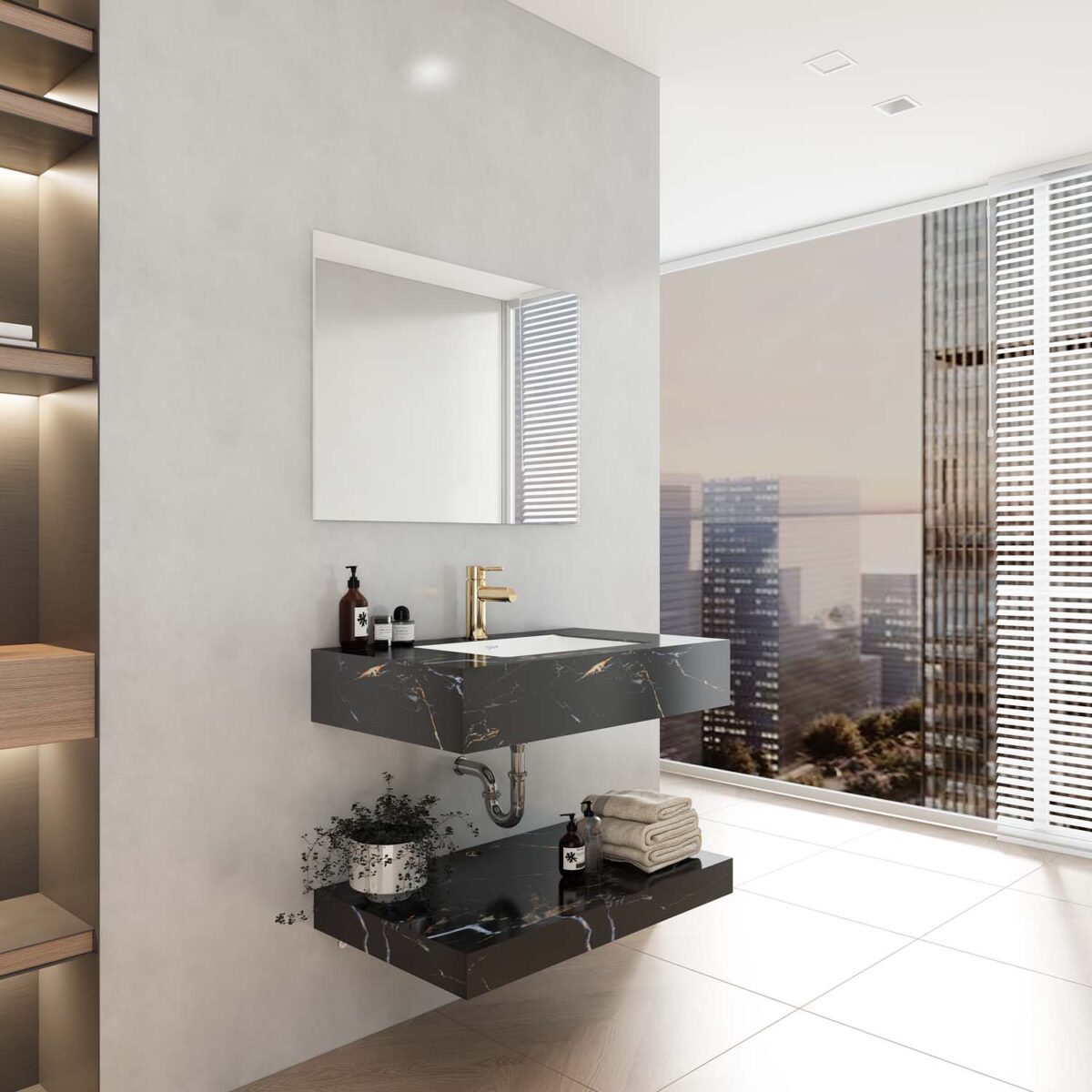 Bộ bàn đá lavabo VIGLACERA VI12-9GP01 2 tầng - Ảnh 6