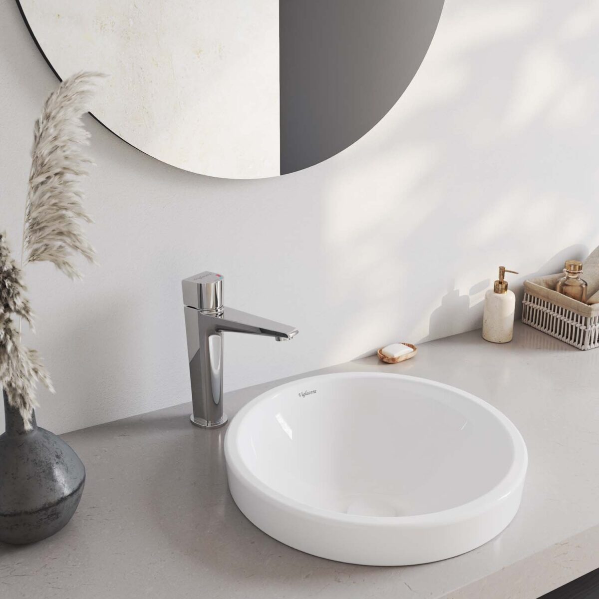 Vòi lavabo VIGLACERA VG136.1 cổ cao nóng lạnh - Ảnh 3
