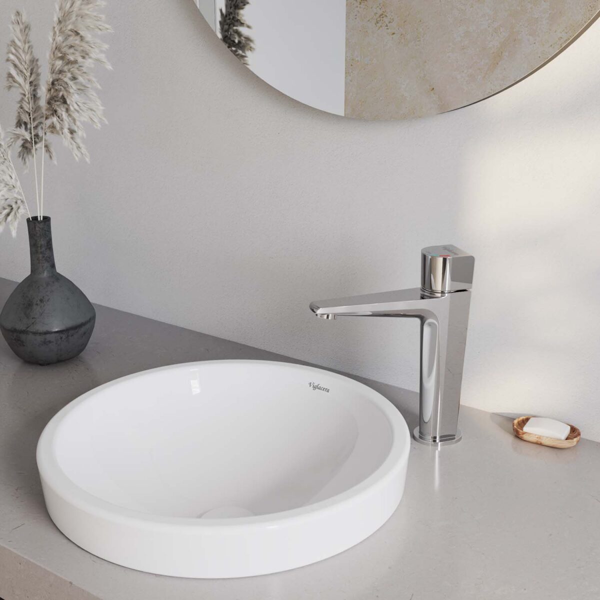 Vòi lavabo VIGLACERA VG136.1 cổ cao nóng lạnh - Ảnh 4