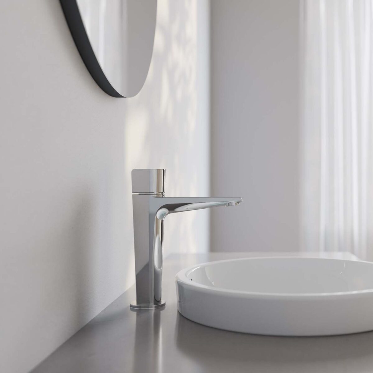 Vòi lavabo VIGLACERA VG136.1 cổ cao nóng lạnh - Ảnh 5