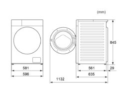 ban ve kich thuoc May giat Panasonic NA 26CVX1AVT 13 kg Inverter long ngang