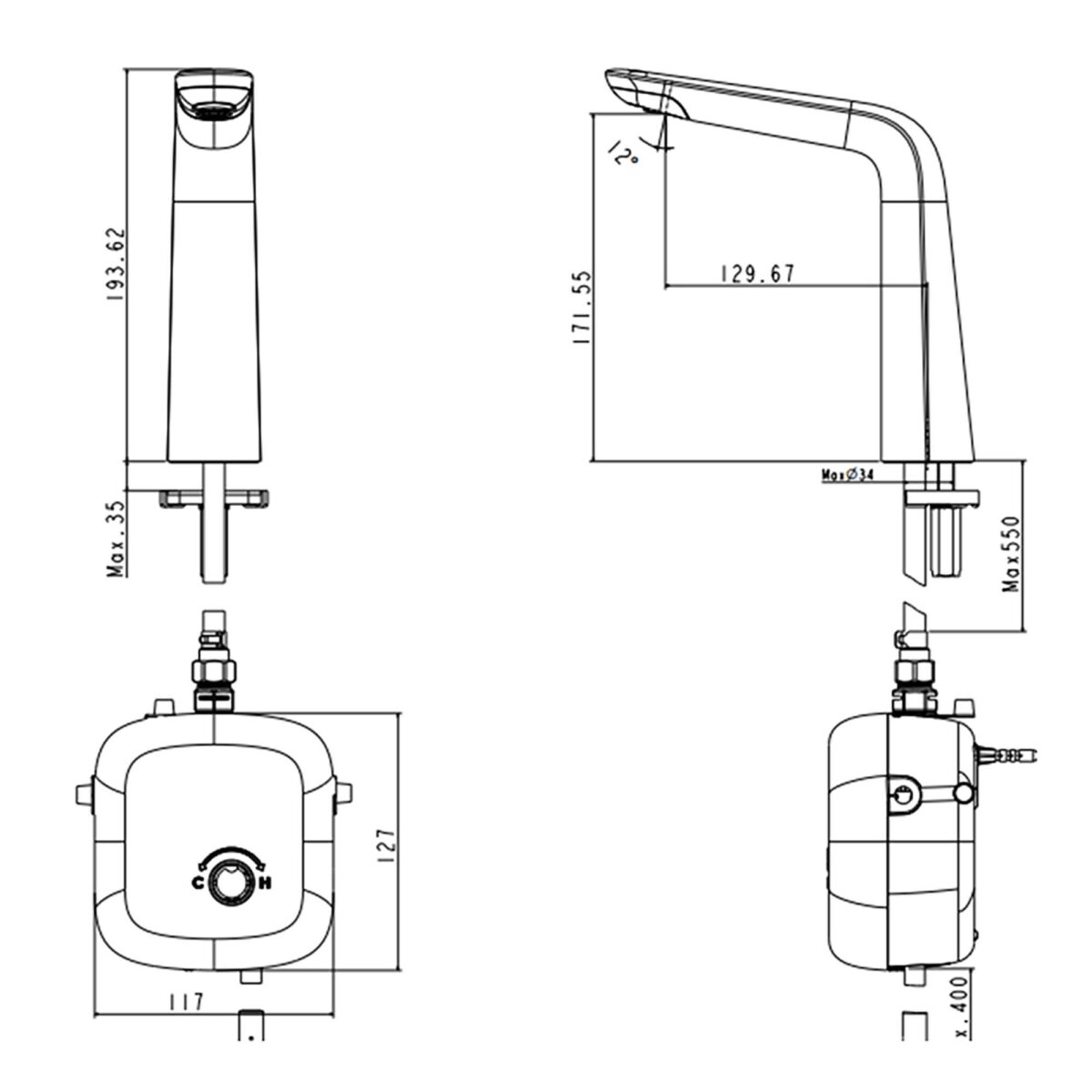Vòi lavabo AMERICAN STANDARD WF-3009 1130090000 cảm ứng cổ cao - Ảnh 2