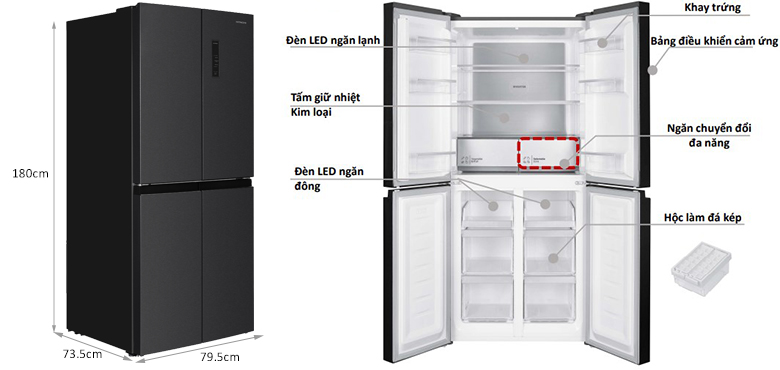 Tủ lạnh Hitachi Inverter 466 lít HR4N7522DSDXVN