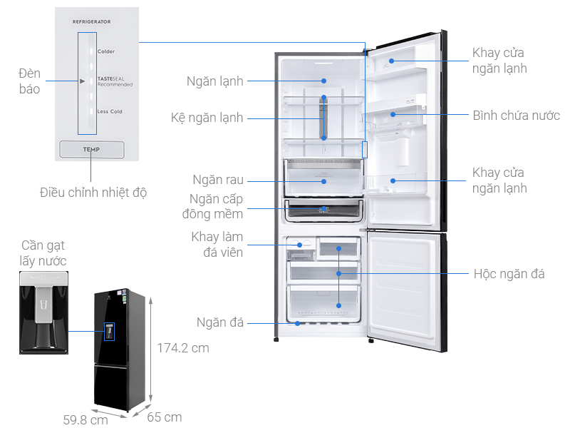 Tủ lạnh Electrolux EBB3742M-H Inverter 335 lít