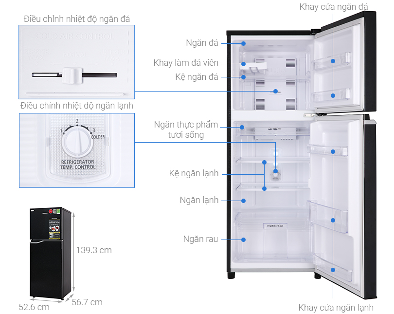 Tủ lạnh Panasonic Inverter 188 lít NR-BA229PKVN giá tốt, có trả góp