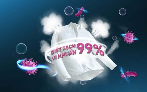 steam wash May giat Casper WF D8VWR1 8 Kg long ngang inverter