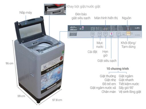 thon so ky thuat May giat Panasonic NA F80VS9GRV 8 Kg long dung