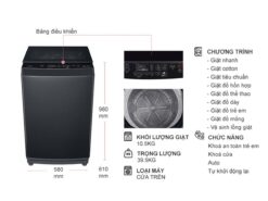 thong so ky thuat May Giat Toshiba AW DUK1160HV SG Inverter 10.5 Kg