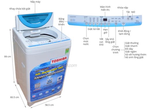 thong so ky thuat May Giat Toshiba AW E920LV WB 8.2 Kg