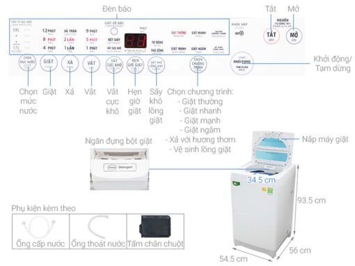 thong so ky thuat May Giat Toshiba AW F920LV WB 8.2 Kg