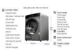 thong so ky thuat May Giat Toshiba TW BK105M4VSK Inverter 9.5 Kg