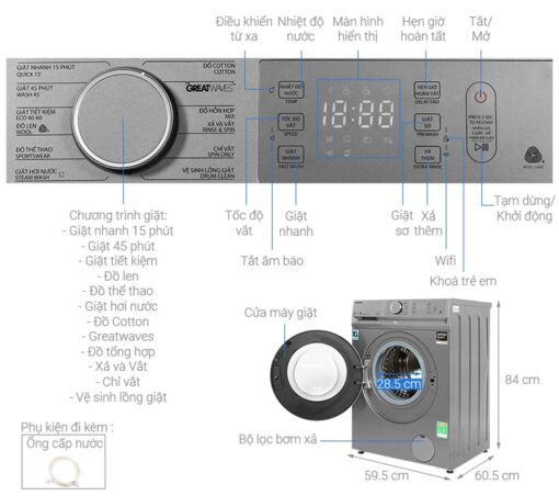 thong so ky thuat May Giat Toshiba TW BL115A2VWW Inverter 10.5Kg