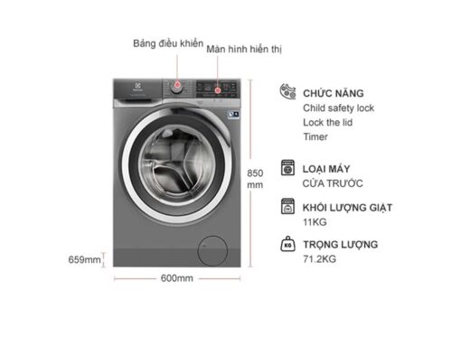 thong so ky thuat May giat Electrolux EWF1142BESA UltimateCare 11Kg long ngang