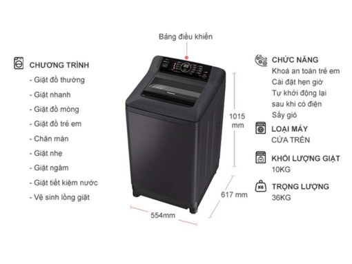 thong so ky thuat May giat Panasonic NA F90A4BRV 9 Kg long dung