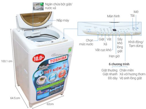 thong so ky thuat May giat Toshiba AW B1100GV WD 10 kg