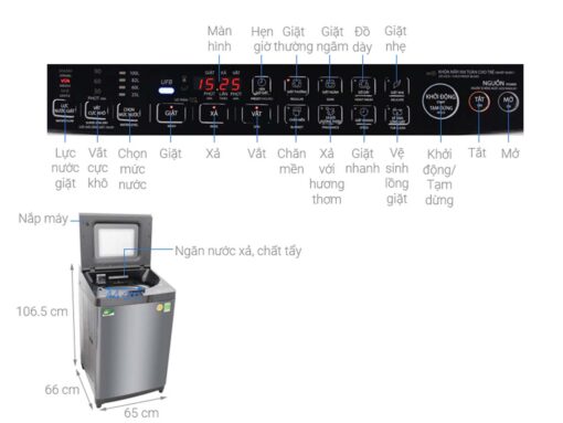 thong so ky thuat May giat Toshiba AW DUG1600WV SK Inverter 15 kg