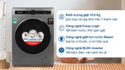 tinh nang May Giat Sharp ES FH105BV B 10.5Kg Inverter