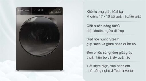 tinh nang May Giat Sharp ES FKD1054PV S 10.5Kg Inverter