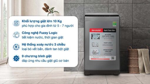 tinh nang May Giat Sharp ES W10SV GY 10Kg