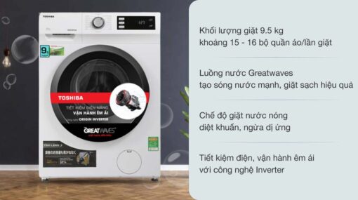 tinh nang May Giat Toshiba TW BK105S2VWS Inverter 95Kg