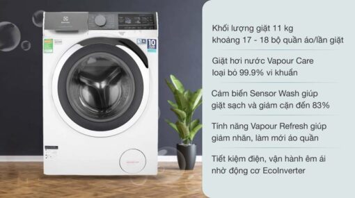 tinh nang May giat Electrolux EWF1142BEWA 11Kg long ngang inverter