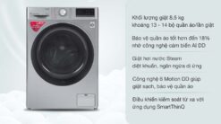 tinh nang May giat LG FV1408S4V 8.5Kg long ngang inverter