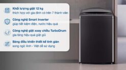 tinh nang May giat LG T2512VBTB 12Kg long dung inverter