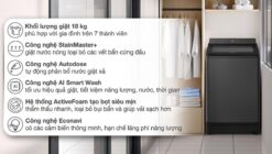 tinh nang May giat Panasonic NA FD180W3BV 18 Kg long dung inverter