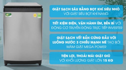 tinh nang May giat Toshiba AW DUG1600WV SK Inverter 15 kg