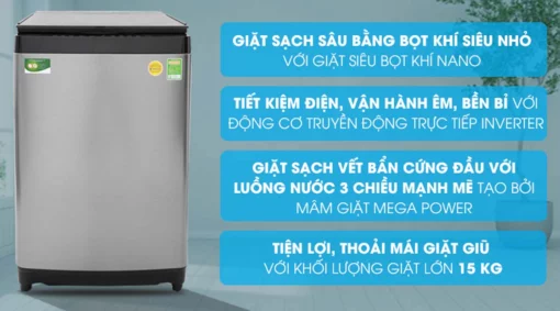 tinh nang May giat Toshiba AW DUG1600WV SK Inverter 15 kg