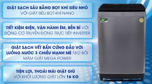 tinh nang May giat Toshiba AW DUG1700WV SS Inverter 16 kg